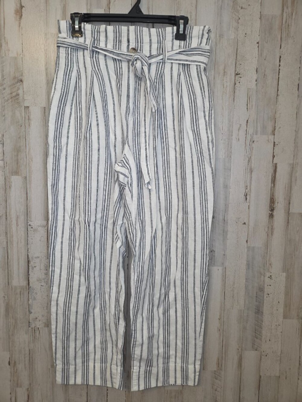 Madewell size 6 Linen blend Straight High-rise Paperbag Tie-waist Pleat Pants